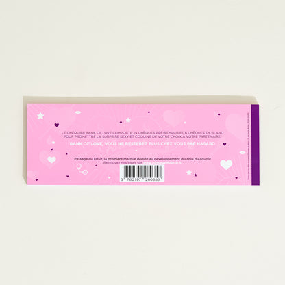 Bank of Love Hot checkbook Passage du Désir