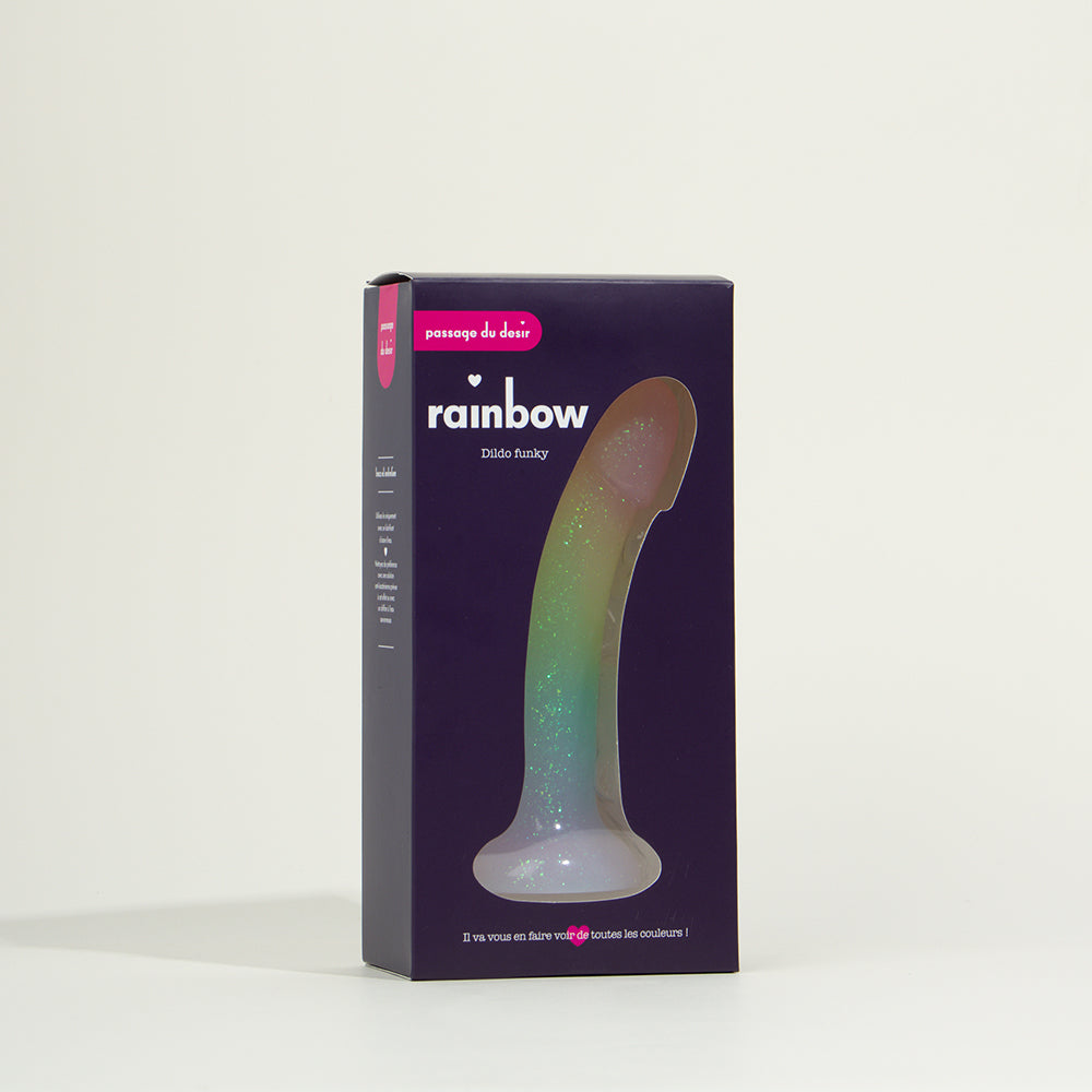 Funky suction cup dildo  - Rainbow