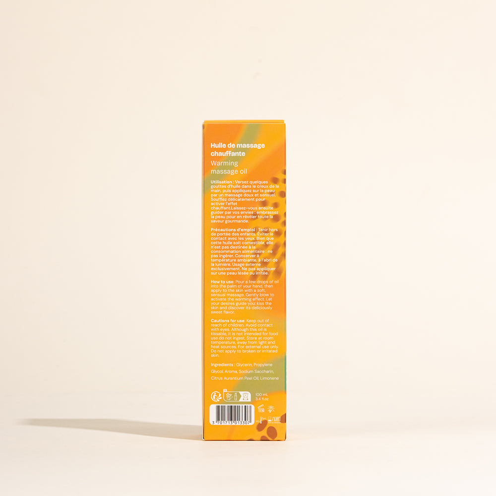 Huile de massage gourmande et chauffante - Fruit de la passion