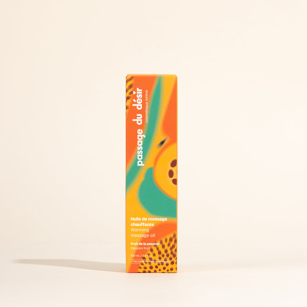 Huile de massage gourmande et chauffante - Fruit de la passion