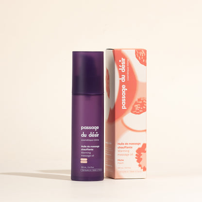 Huile de massage gourmande et chauffante - Pêche