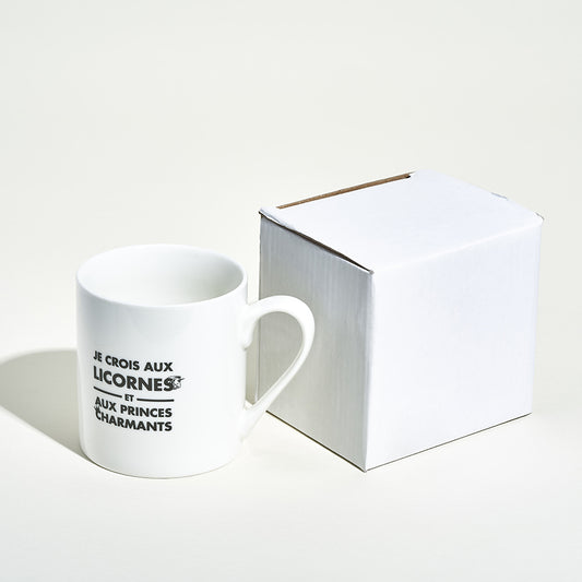 Mug "Je crois aux licornes et aux princes charmants"