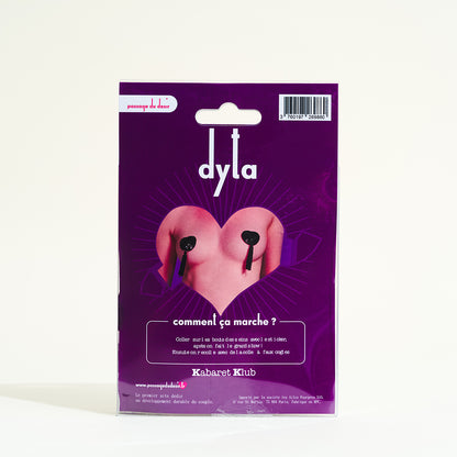 Dyta Sequin Heart Nipple Covers - Black
