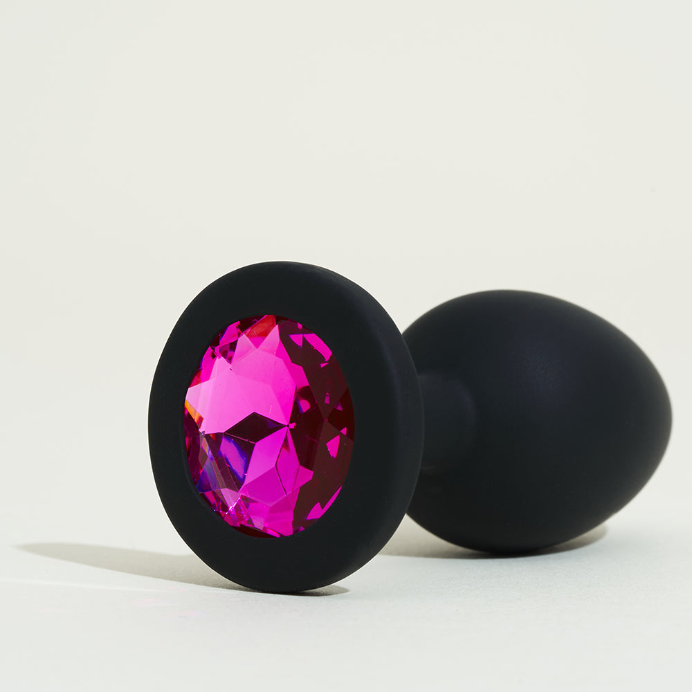 Plug with secret pink rhinestones