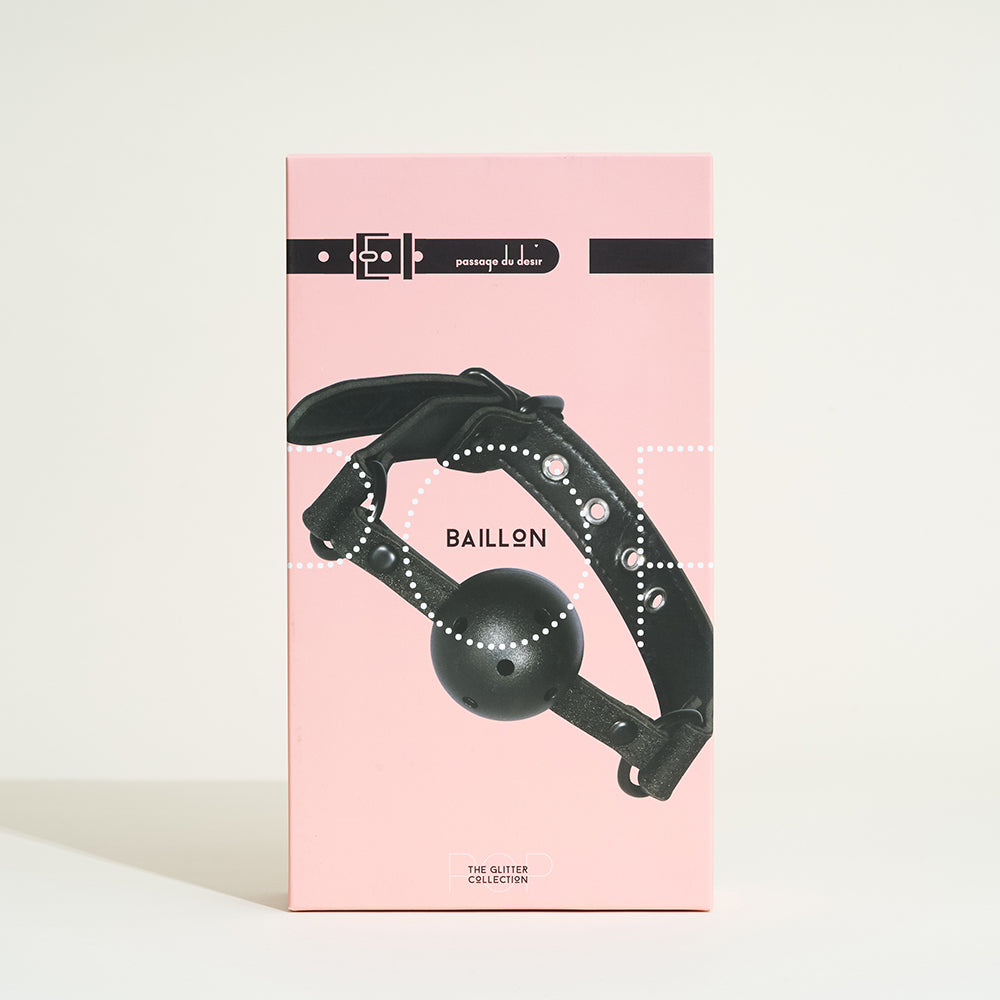 Bâillon boule Pop - Noir pailleté