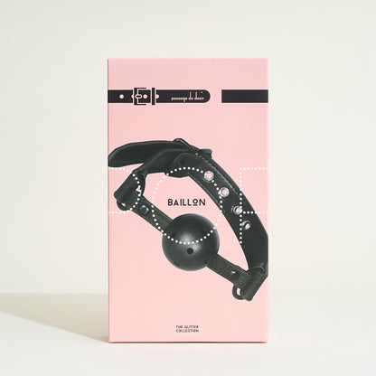 Bâillon boule Pop - Noir pailleté