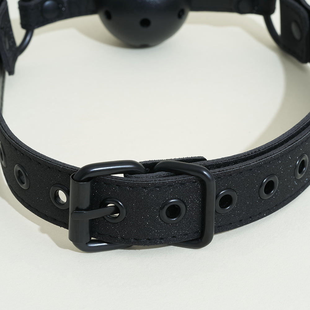 Bâillon boule Pop - Noir pailleté