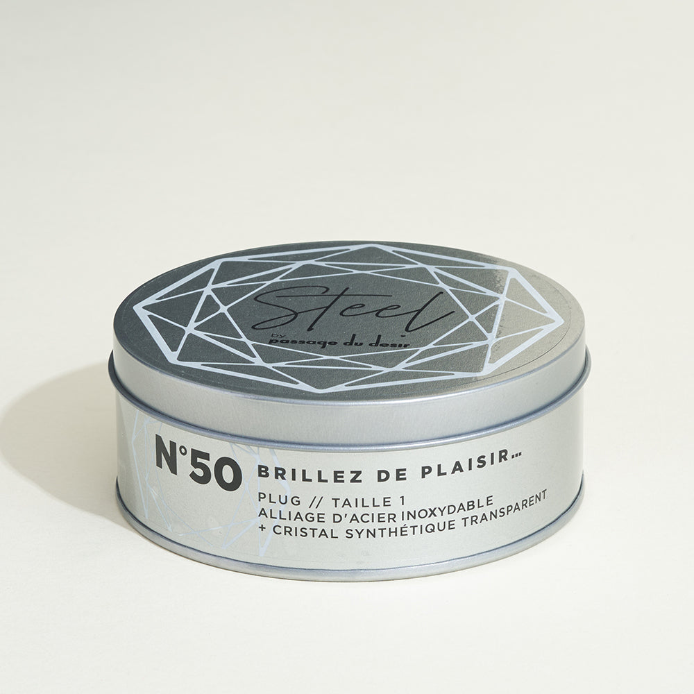 Metal Plug Steel Steel Cristal Transparent - S