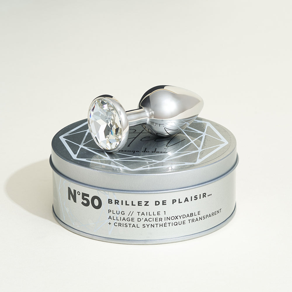 Metal Plug Steel Steel Cristal Transparent - S