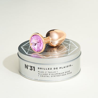 Metal Plug Steel Crystal Pink - S