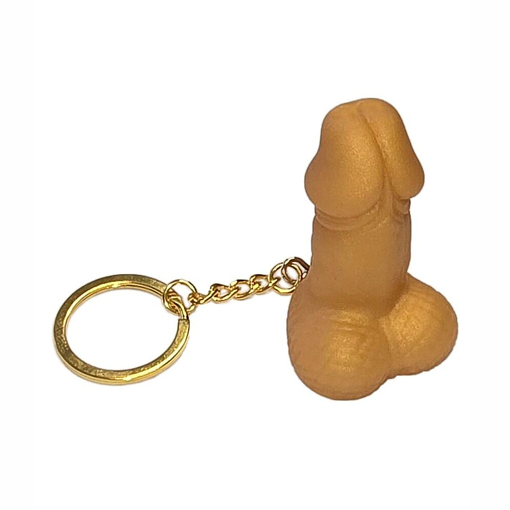 Goldener Pimmel-Schlüsselanhänger