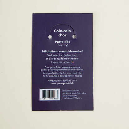Porte-clé coin-coin d'or