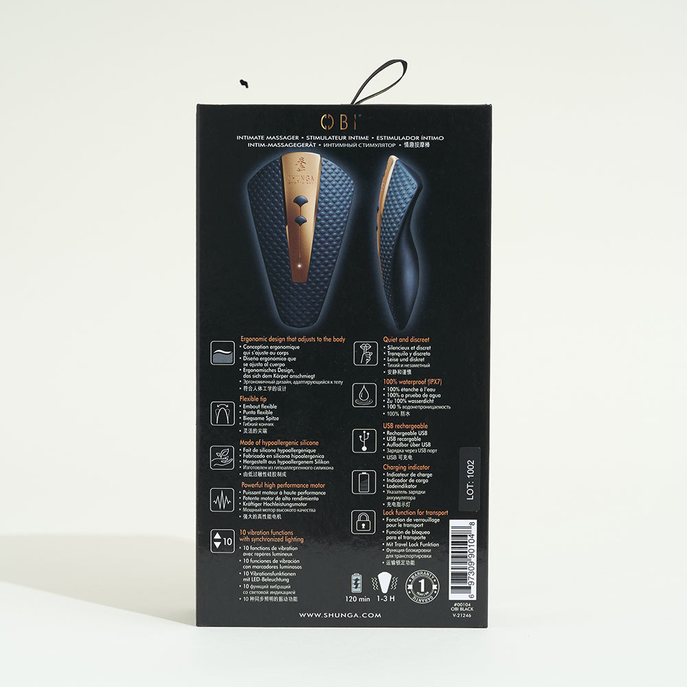 Obi panty vibrator Shunga - Black