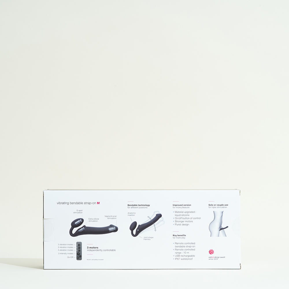 Vibrating stap-on with 3 engines - Black