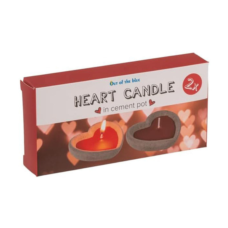 2 decorative red heart candles