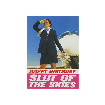 Dean Morris birthday card - Slut of the skies