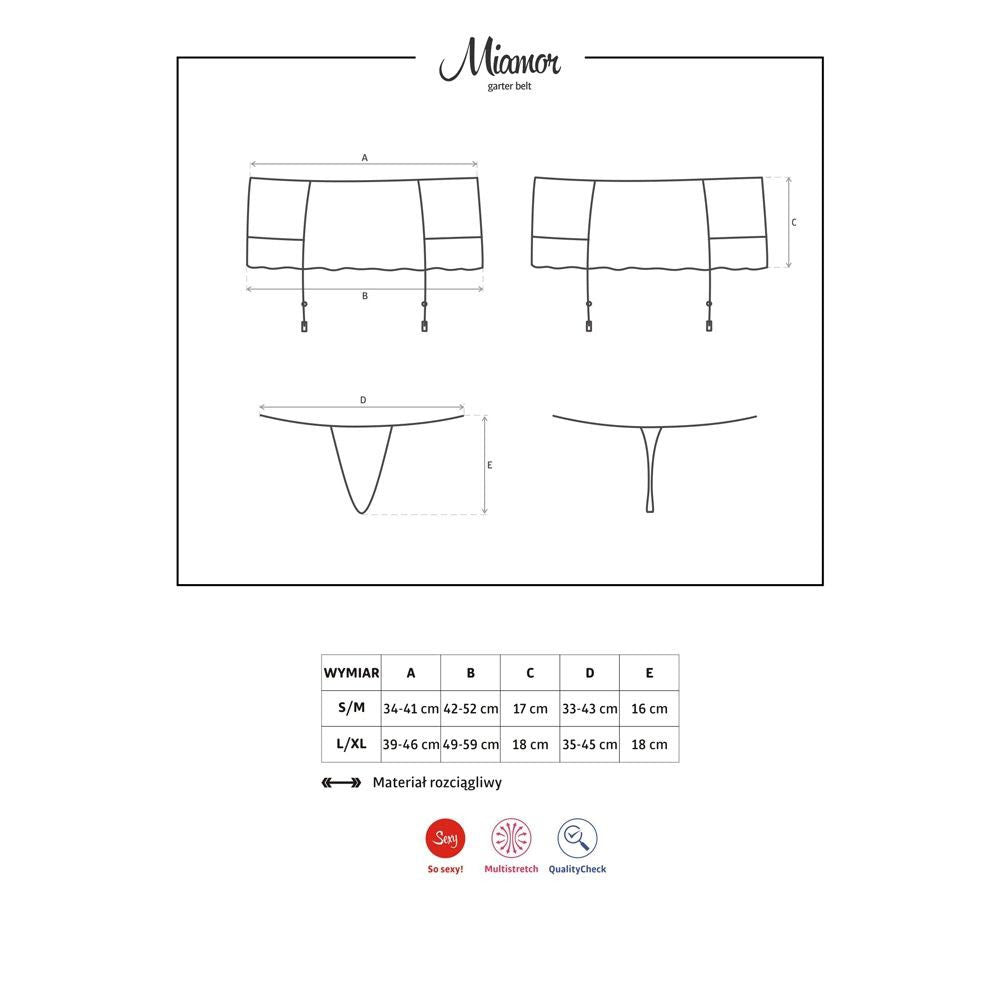 Garter belt and thong Miamor Obsessive  - Black