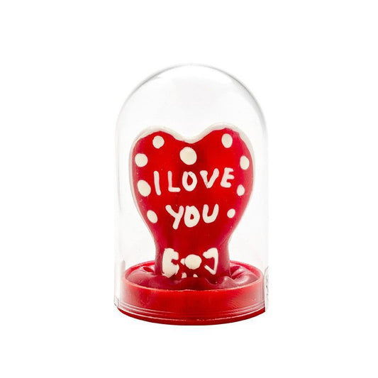 I Love U decorative heart condom
