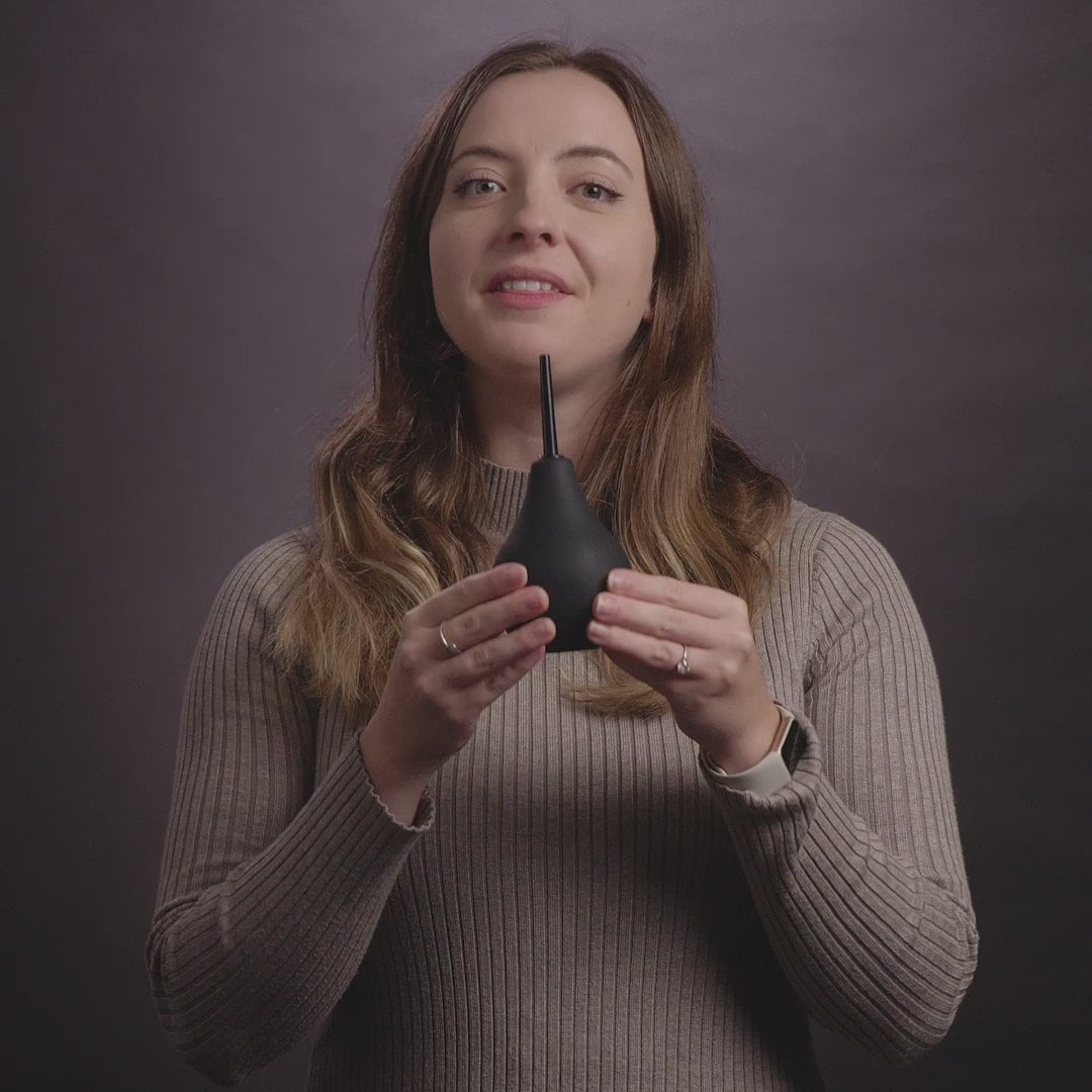 Clean shower washing pear