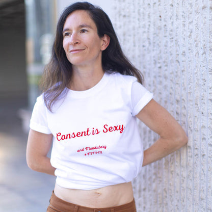 T-Shirt Blanc Consent is Sexy - XXS