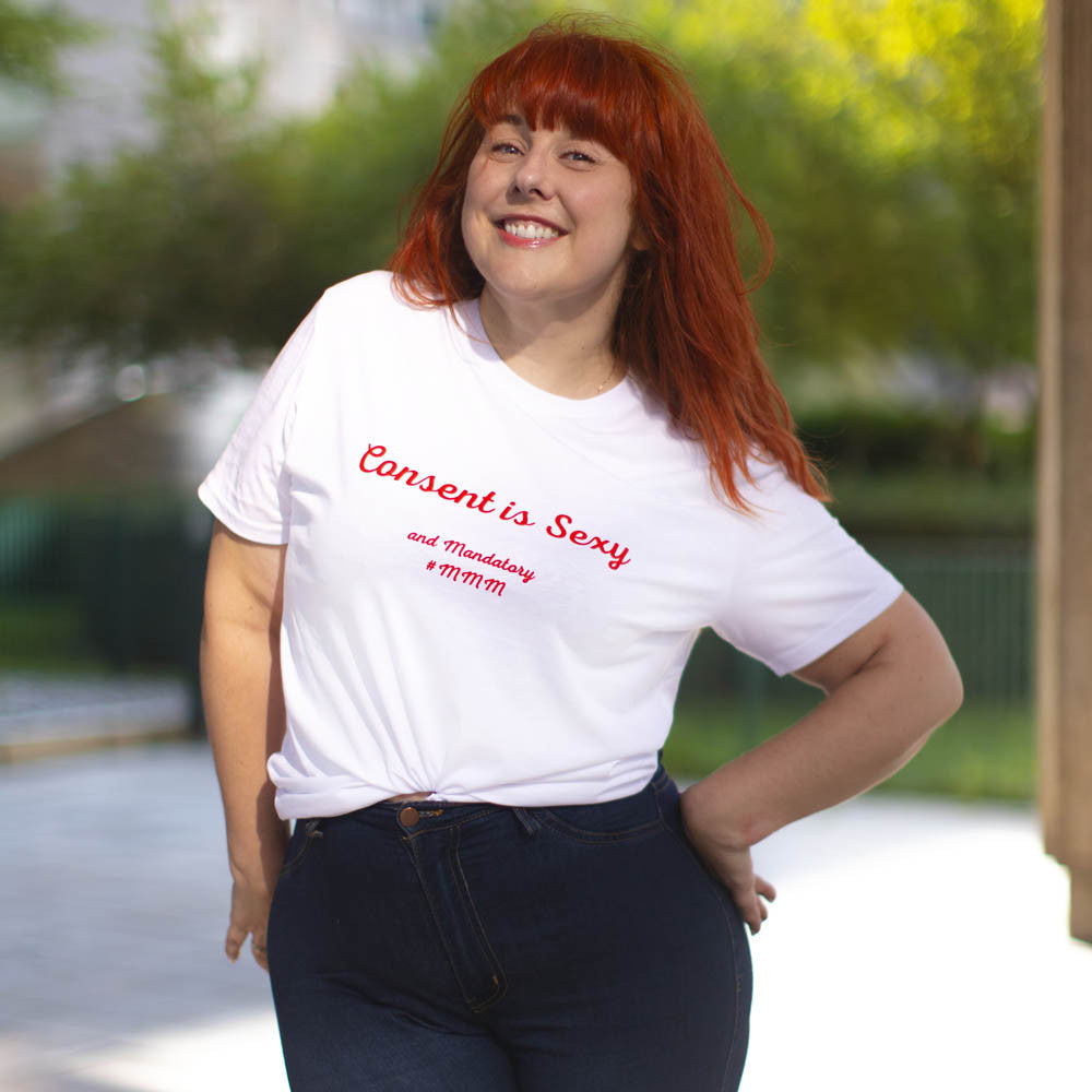 T-Shirt Blanc Consent is Sexy - XXS